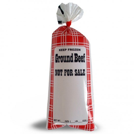 Ground Beef Meat Chub Bags "Not for Sale" 190001 1-lb., 190011 2-lb., 190021 5-lb.