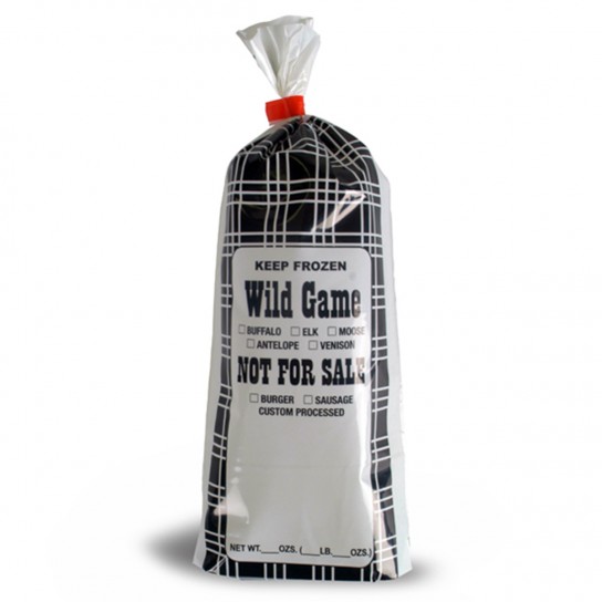 190003 Black Plaid Wild Game Meat Chub Bags