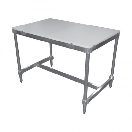 Poly Top Table with Aluminum Frame and Adjustable Feet
