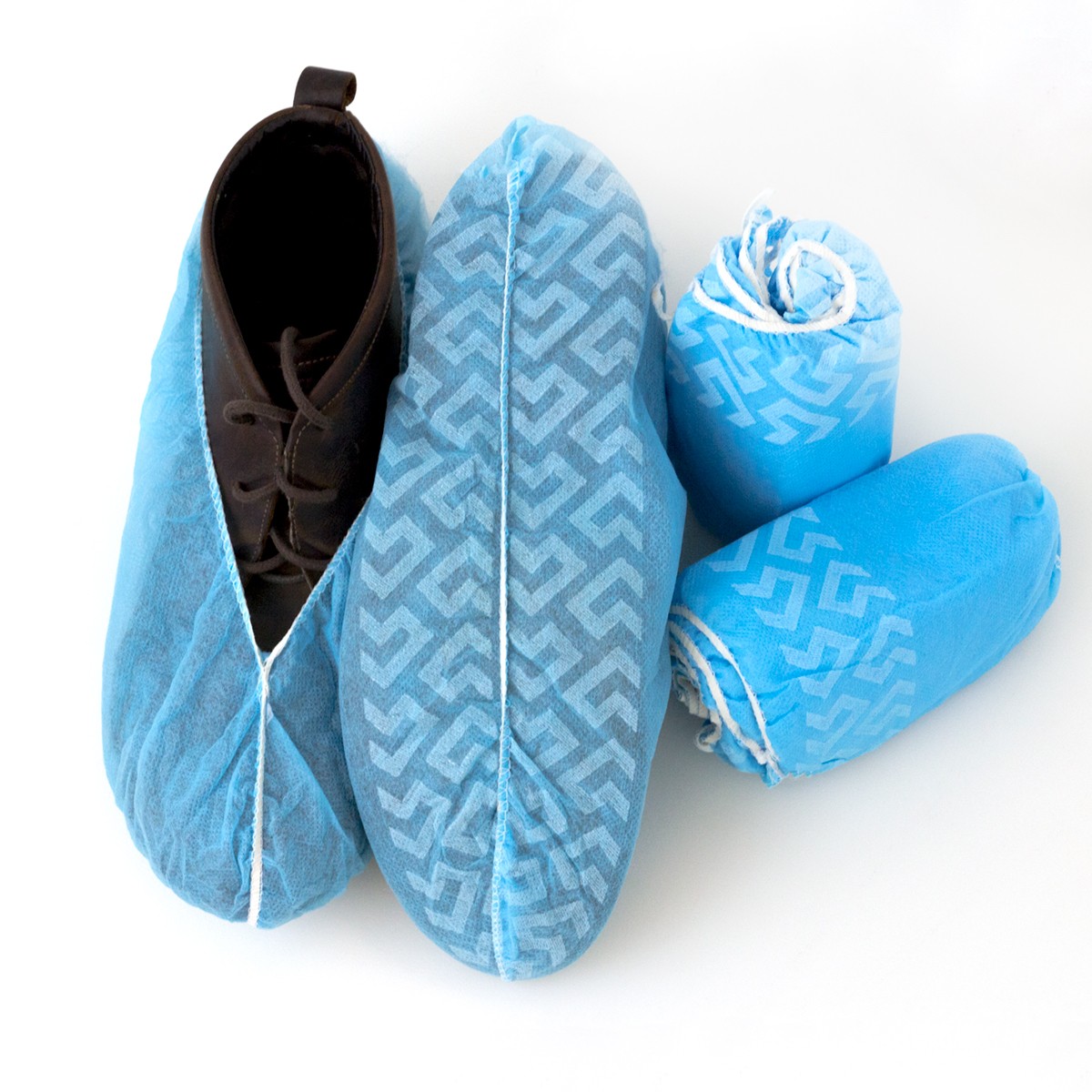 Kentop Shoe Covers Blue Elastic Shoe Covers Polypropylene Material Pack of 100 