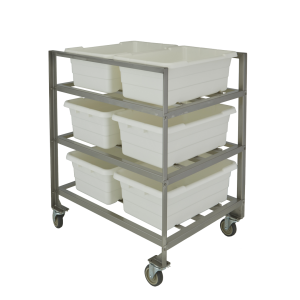 Stainless Steel Knock Down Poly Tote Cart